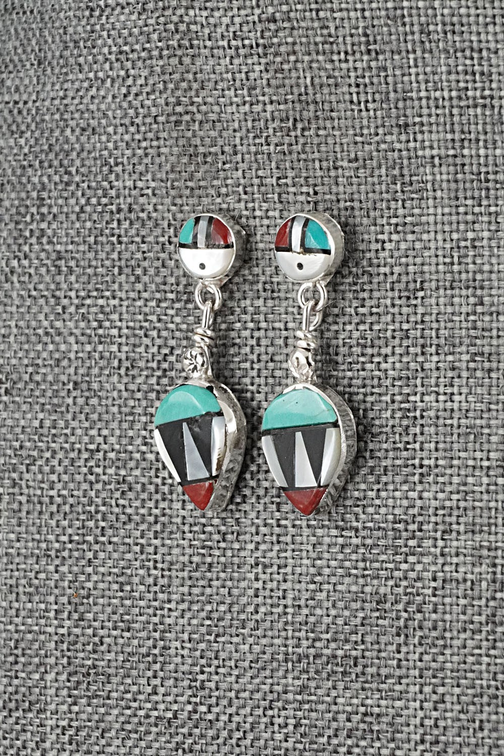 Multi Stone Inlay & Sterling Silver Earrings - Ola Eriacho