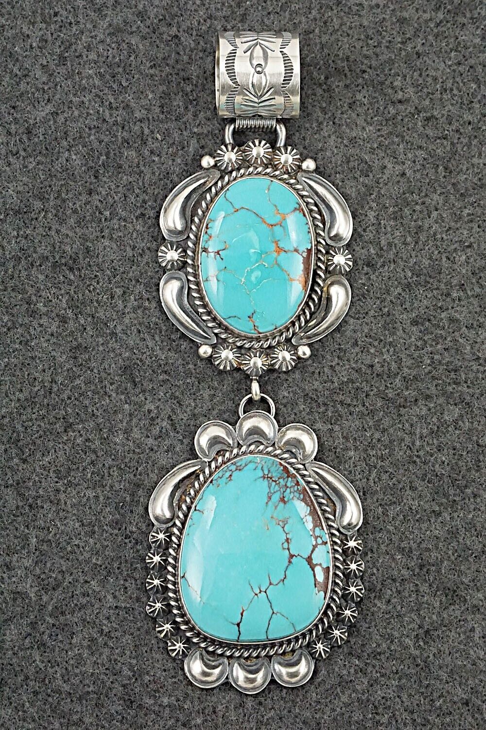 Turquoise & Sterling Silver Pendant - Raymond Delgarito