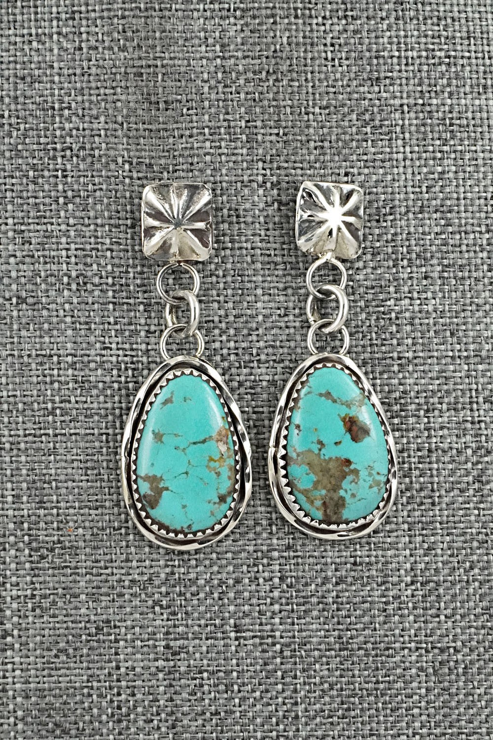 Turquoise & Sterling Silver Earrings - Ernest Hawthorne