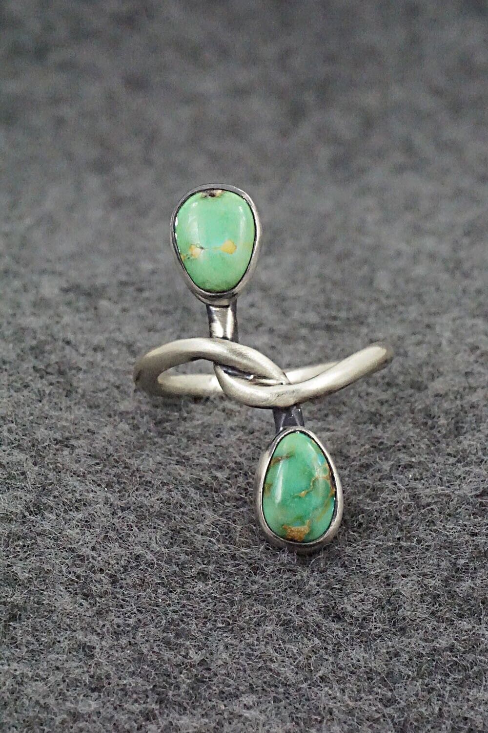 Turquoise and Sterling Silver Ring - Raymond Coriz - Size 8