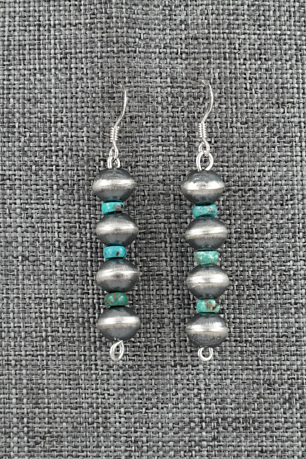 Turquoise & Sterling Silver Navajo Pearl Earrings - Tonisha Haley