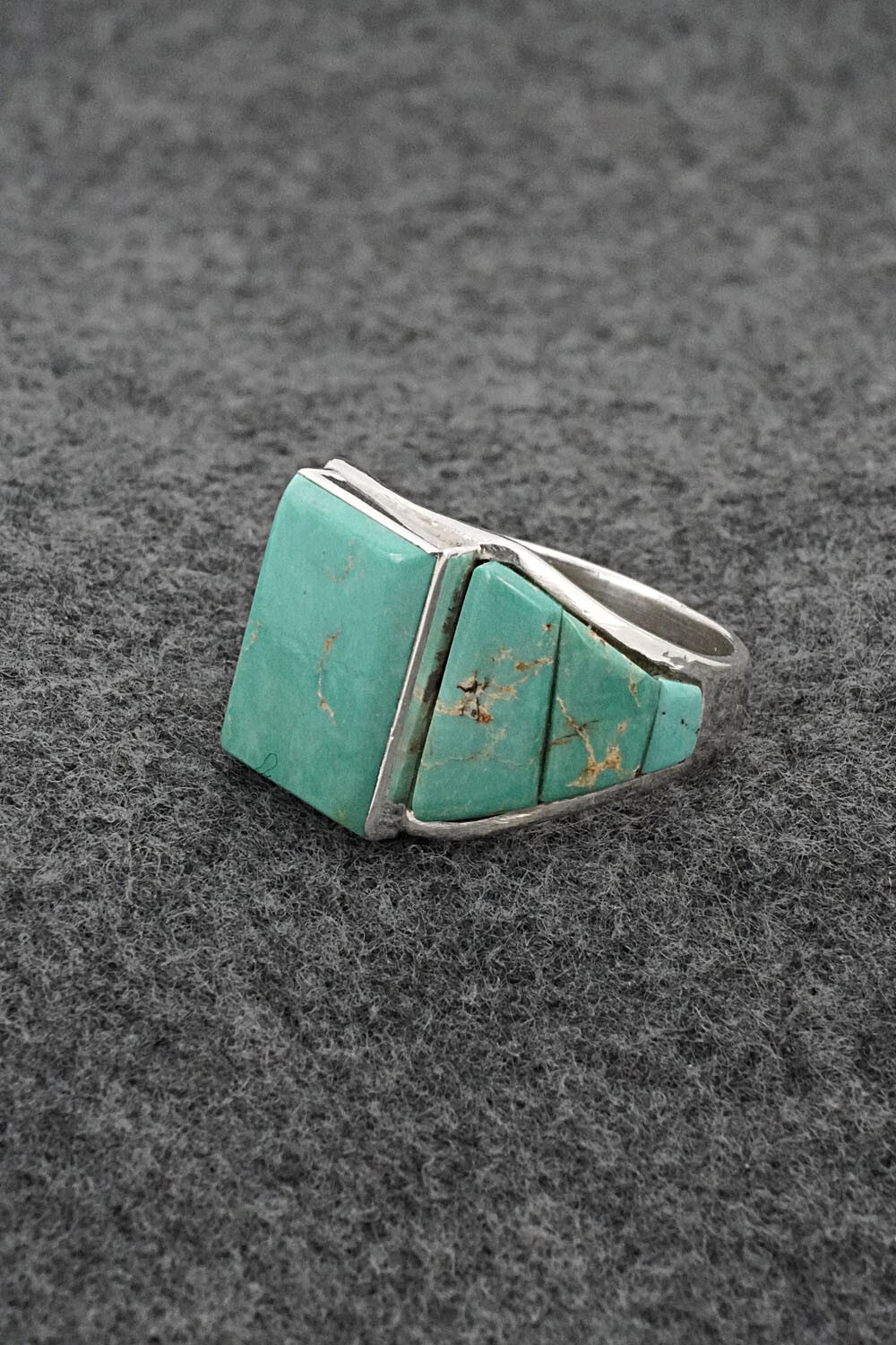 Turquoise & Sterling Silver Ring - Bevis Tsadiasi - Size 11.5