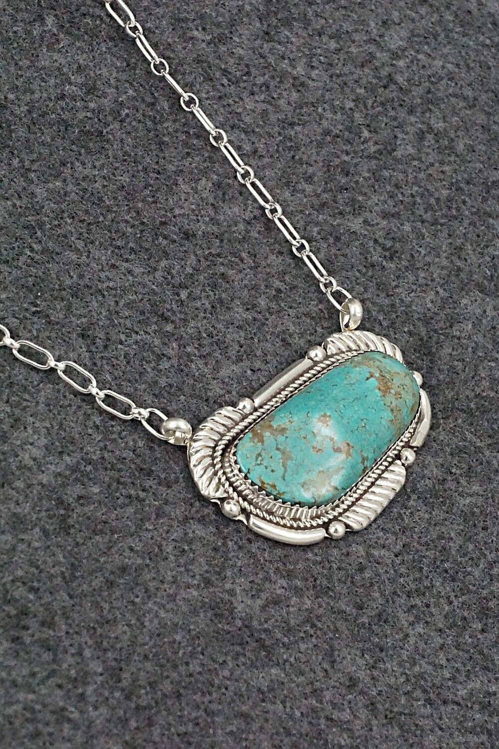 Turquoise & Sterling Silver Necklace - Kenny Calavaza