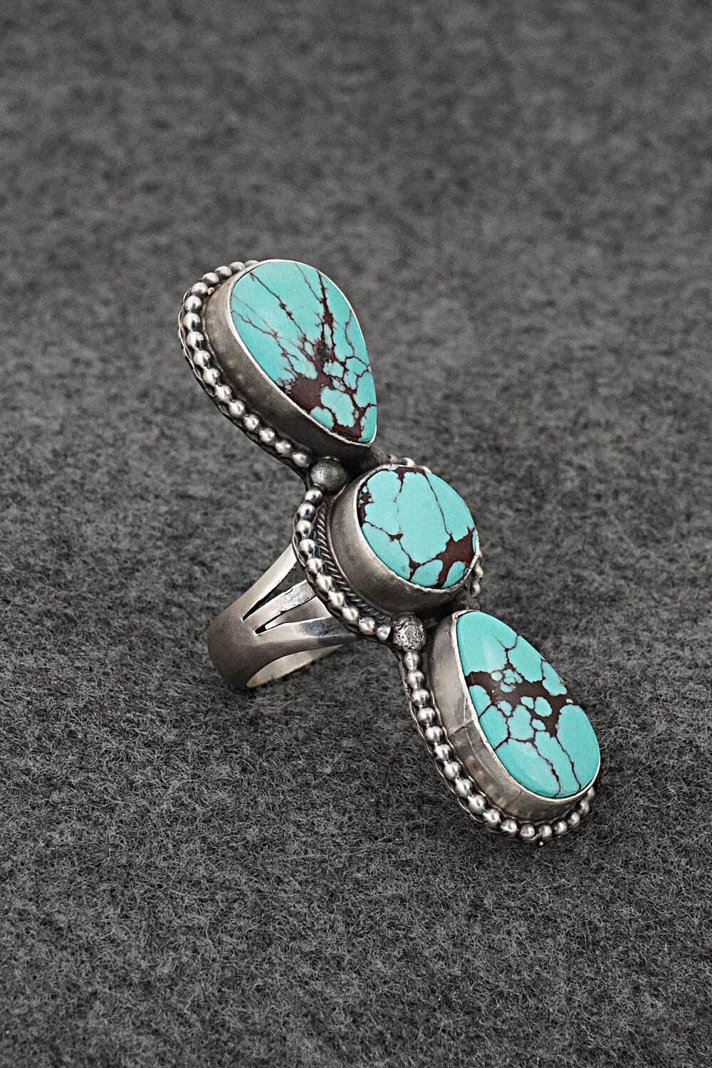 Turquoise & Sterling Silver Ring - Darrin Livingston - Size 7.5