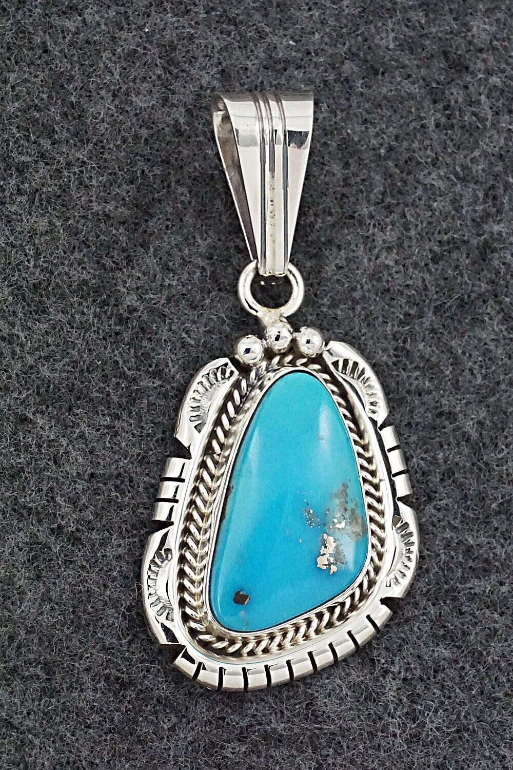 Turquoise & Sterling Silver Pendant - Samuel Yellowhair