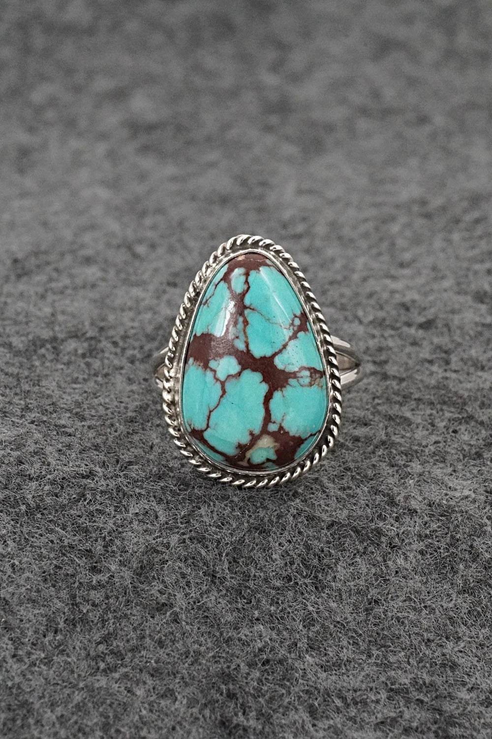 Turquoise & Sterling Silver Ring - Eugene Gruber - Size 8