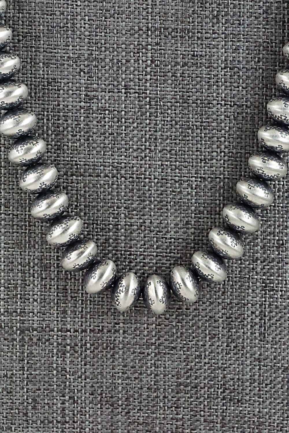 Sterling Silver Navajo Pearl Necklace 20" - Dorinda Mariano
