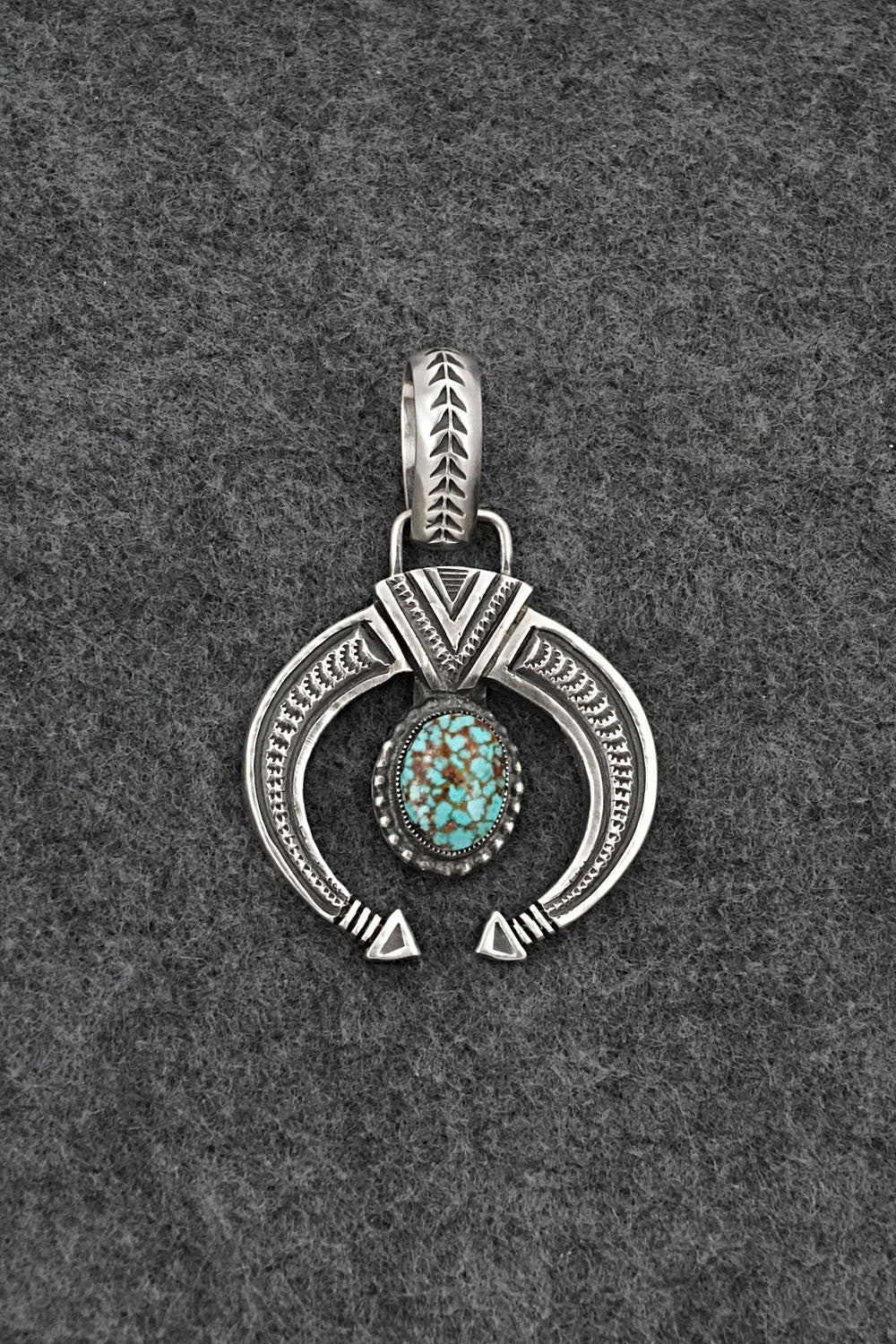 Turquoise & Sterling Silver Naja Pendant - Calvin Martinez