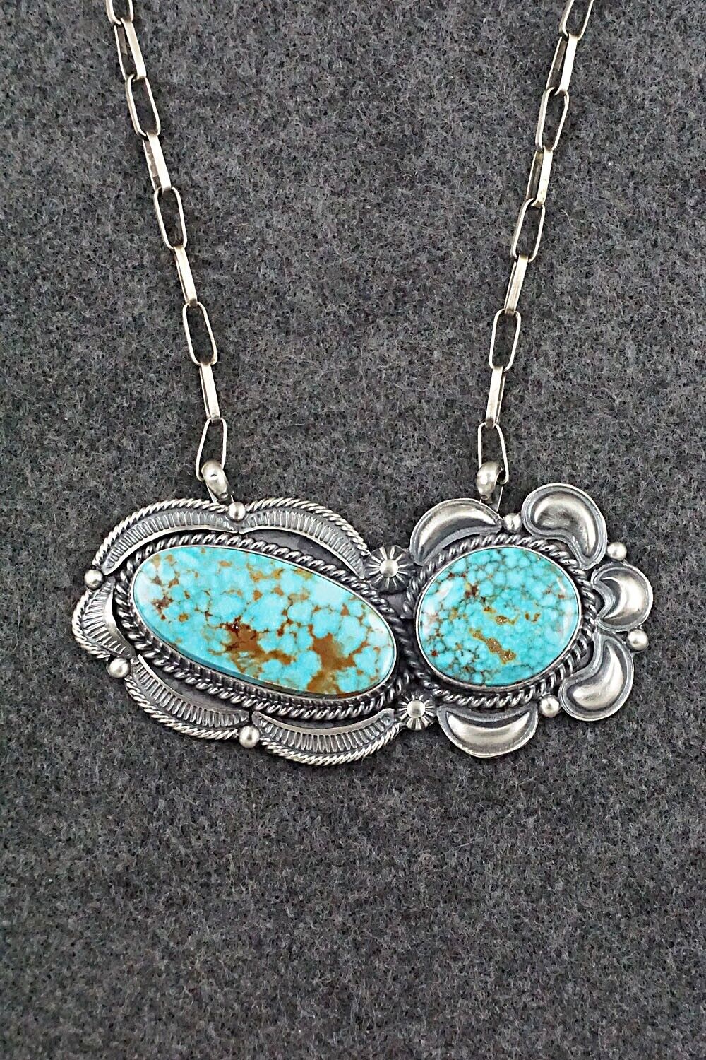 Turquoise & Sterling Silver Necklace - Raymond Delgarito