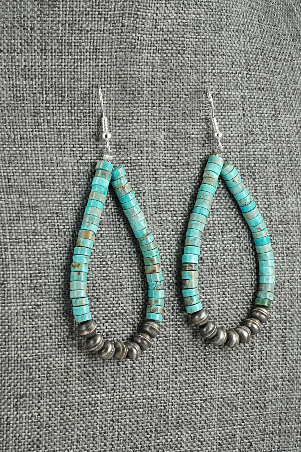 Turquoise & Sterling Silver Earrings - Quaylon Sam