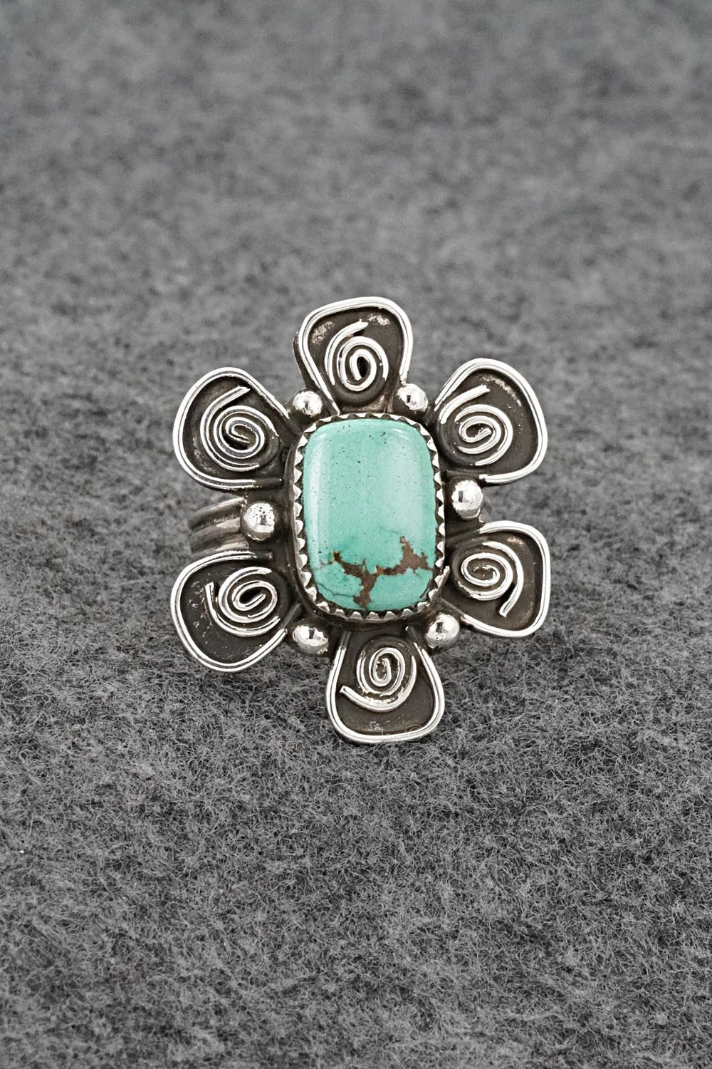 Turquoise & Sterling Silver Ring - Priscilla Reeder - Size 10