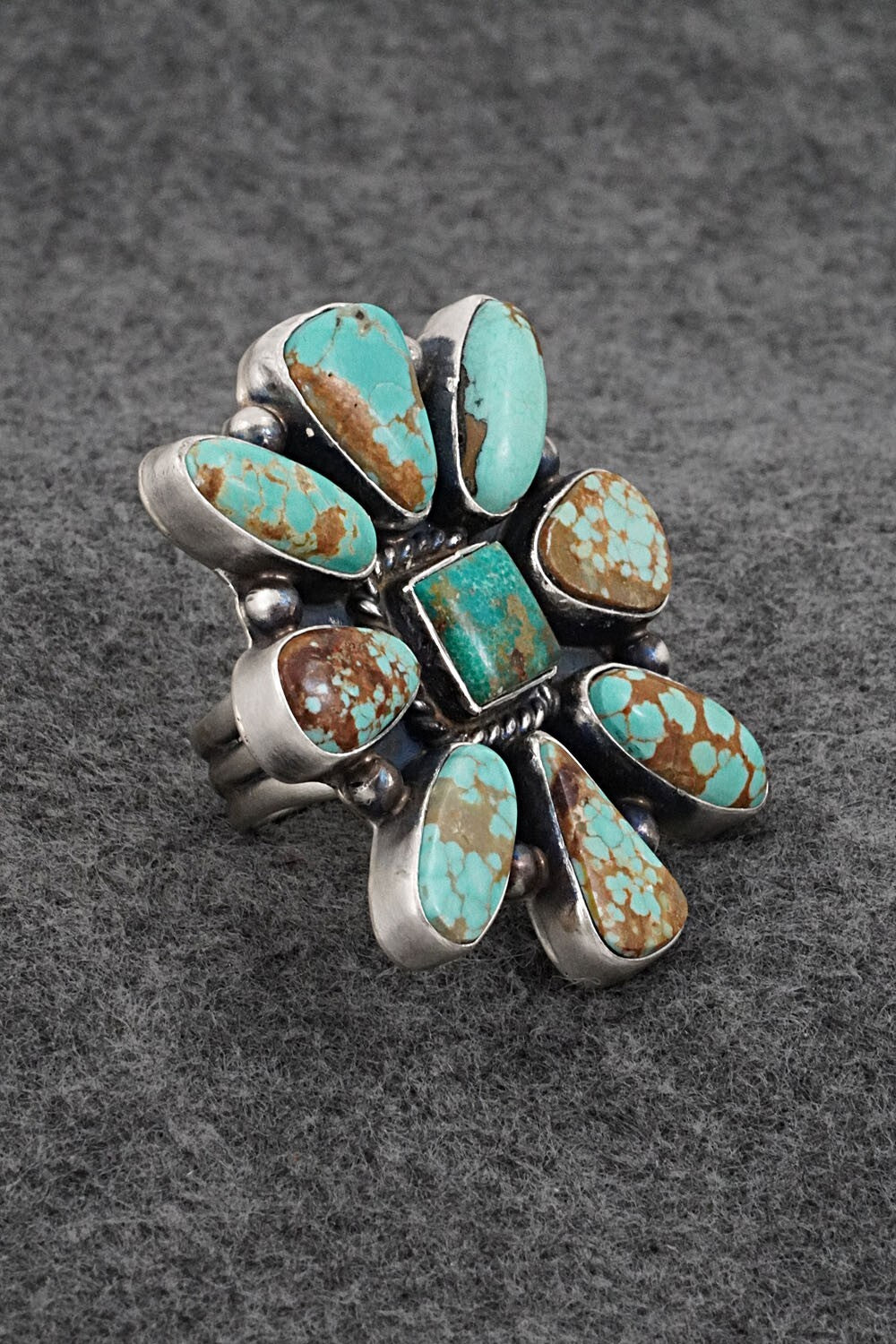 Turquoise & Sterling Silver Ring - Kathleen Livingston - Size 8