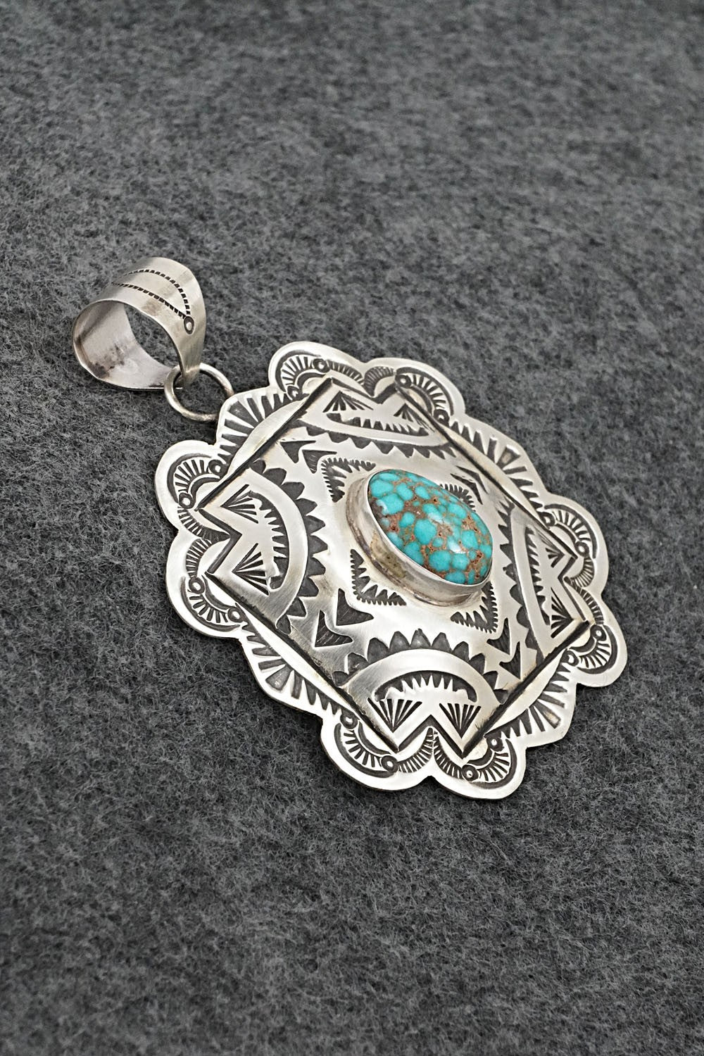 Turquoise & Sterling Silver Pendant - Arnold Blackgoat