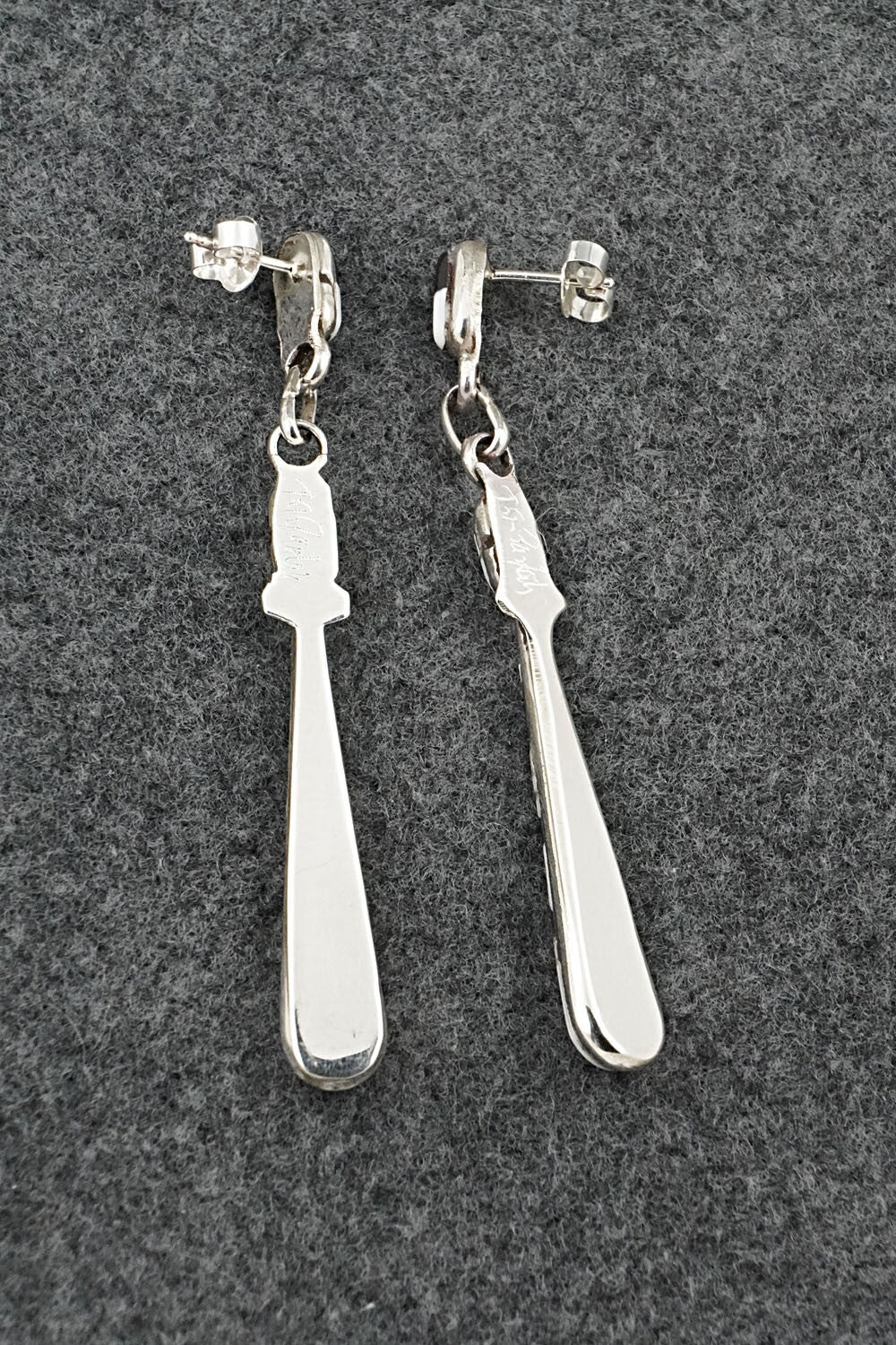 White Buffalo & Sterling Silver Earrings - Terrance Panteah