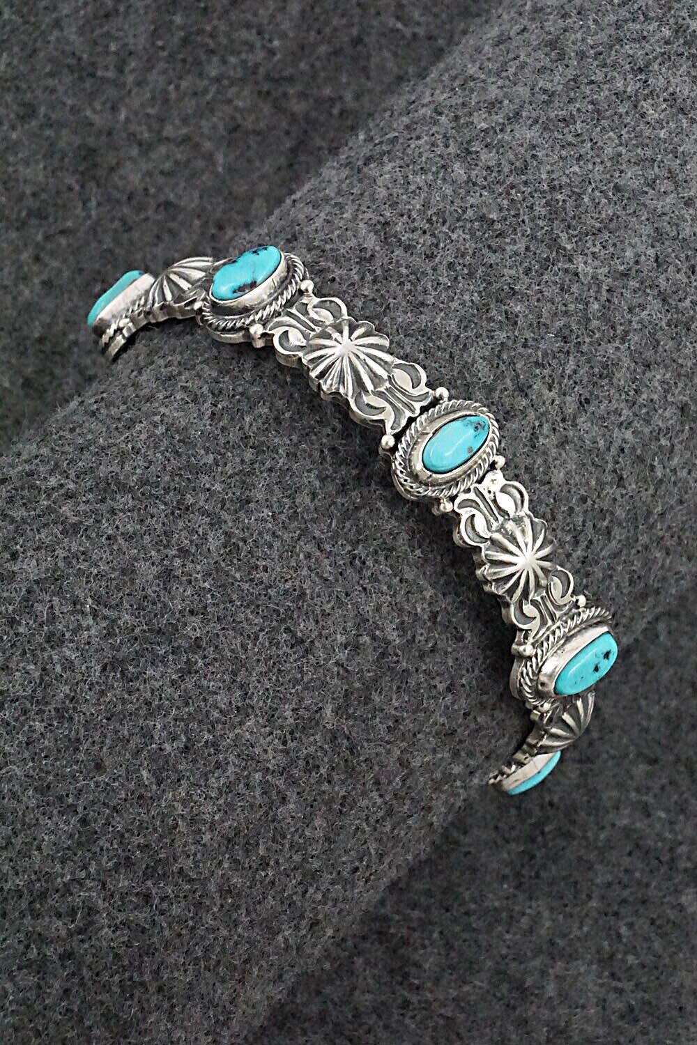 Turquoise & Sterling Silver Bangle Bracelet - Thomas Yazzie