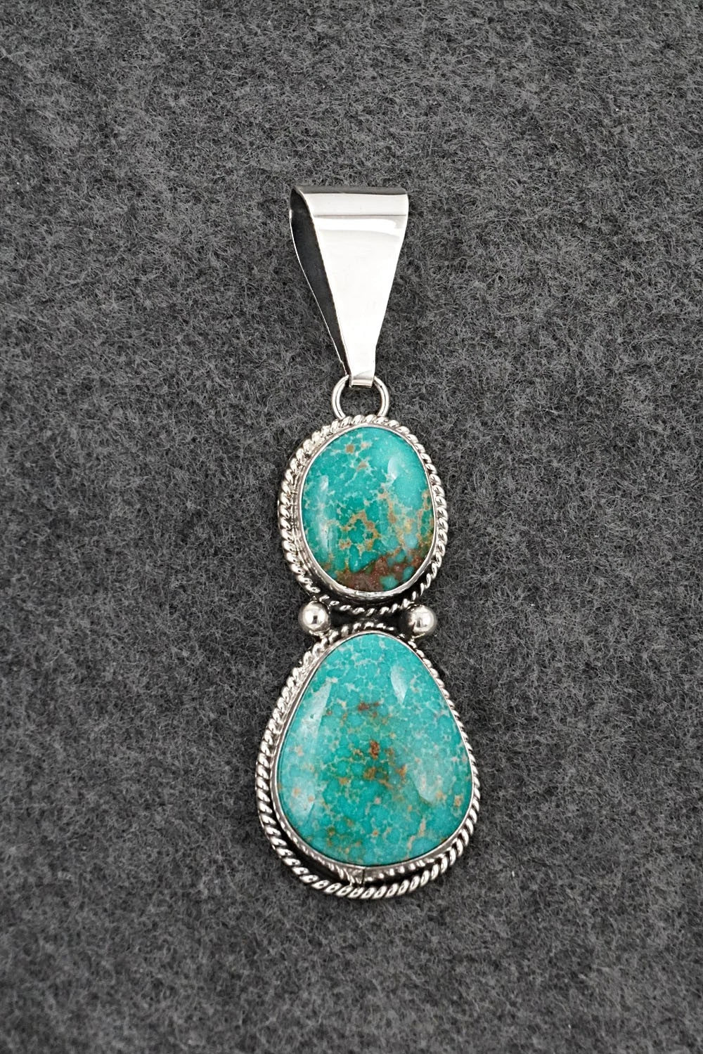Turquoise & Sterling Silver Pendant - Eugene Gruber