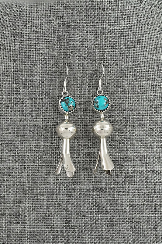 Turquoise & Sterling Silver Blossom Earrings - Emily Tsosie