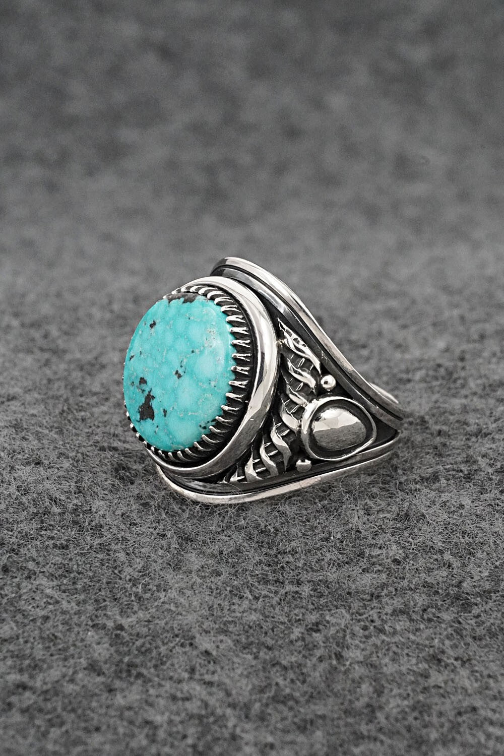 Turquoise & Sterling Silver Ring - Derrick Gordon - Size 10
