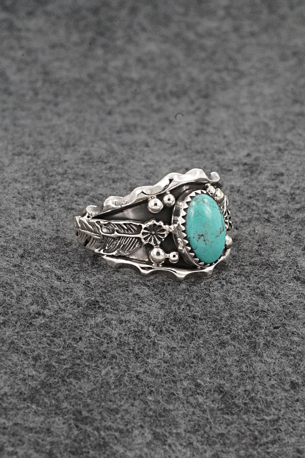 Turquoise & Sterling Silver Ring - Genevieve Francisco - Size 12