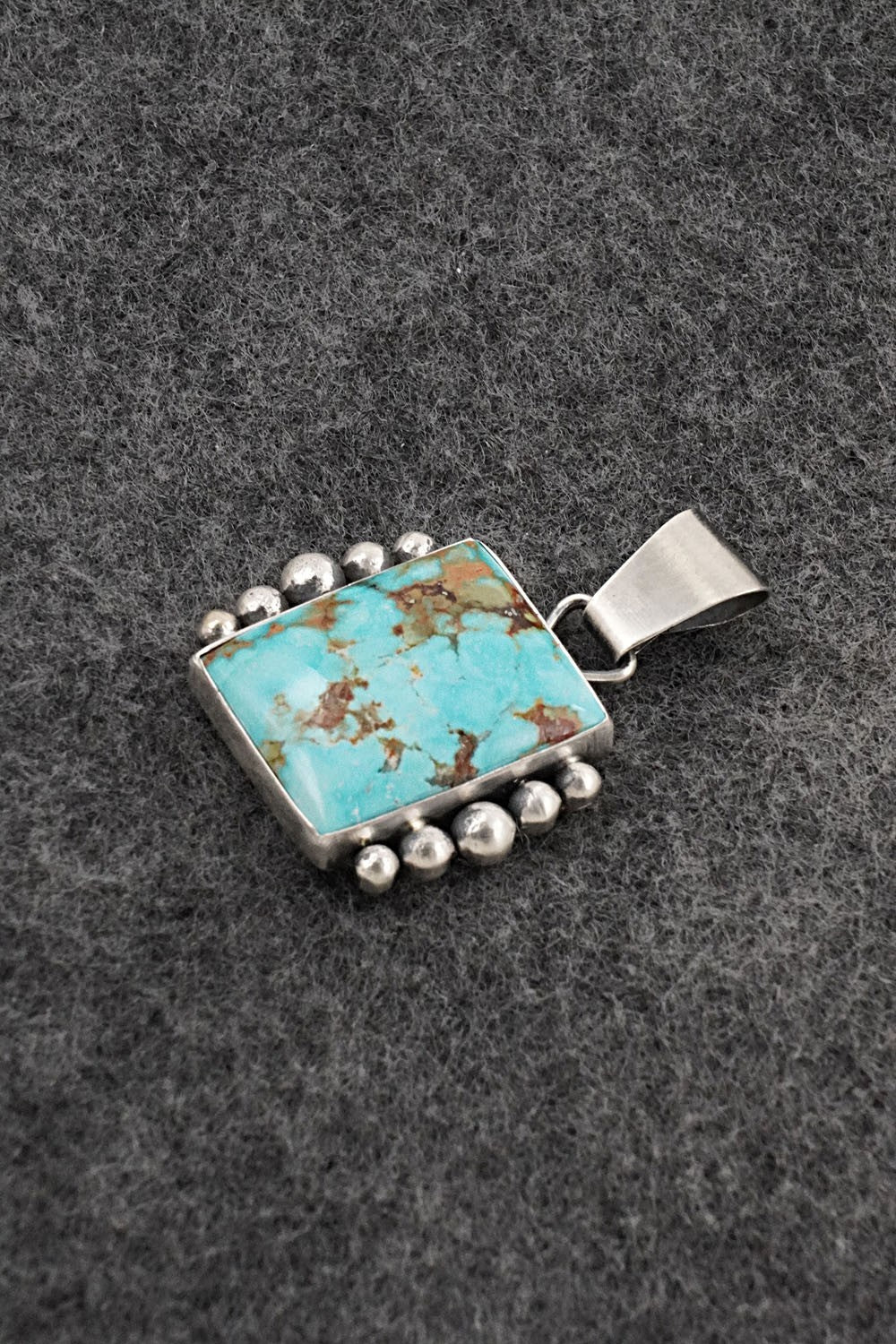 Turquoise & Sterling Silver Pendant - Eugene Gruber