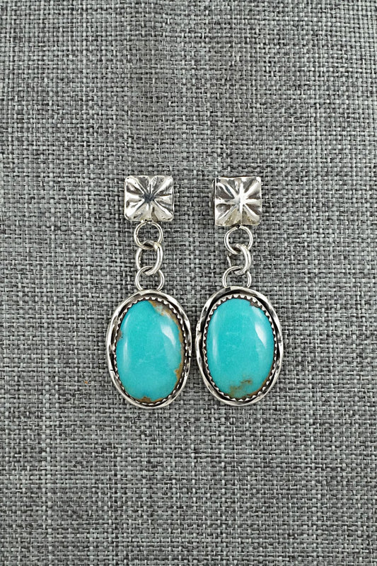 Turquoise & Sterling Silver Earrings - Ernest Hawthorne