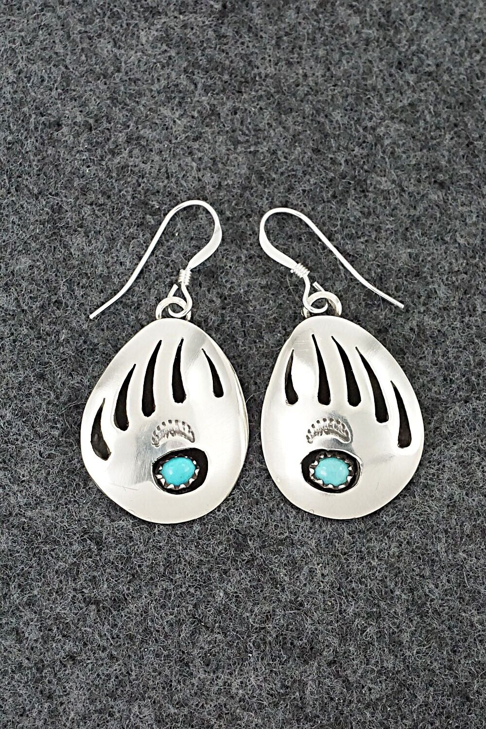 Turquoise & Sterling Silver Earrings - Ervin Begay