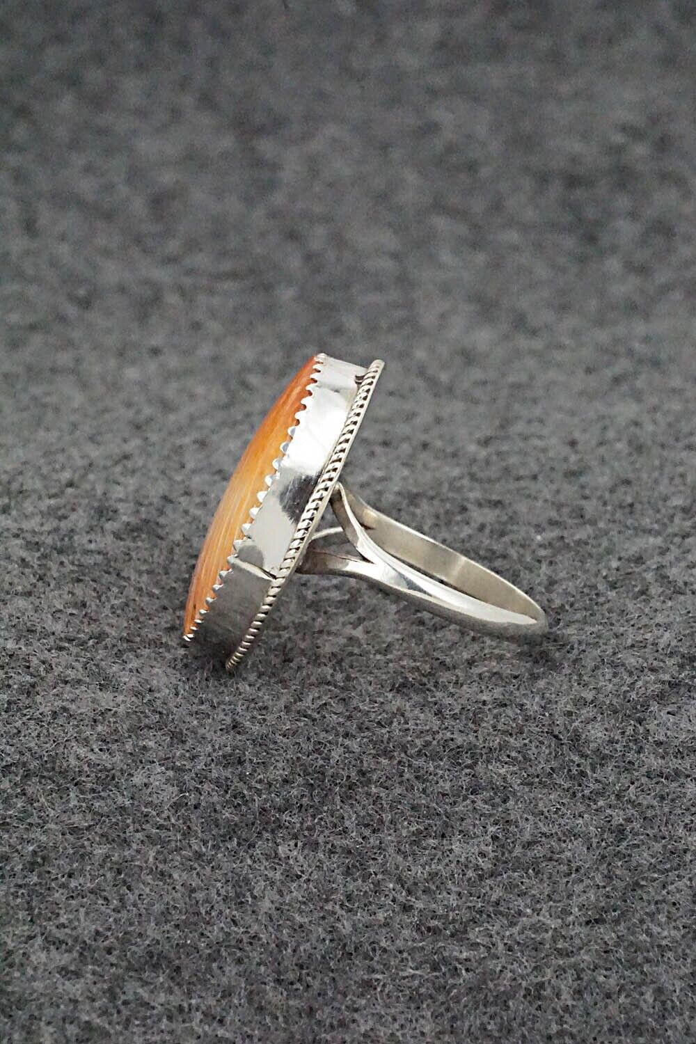 Spiny Oyster & Sterling Silver Ring - Ernest Hawthorne - Size 7.75