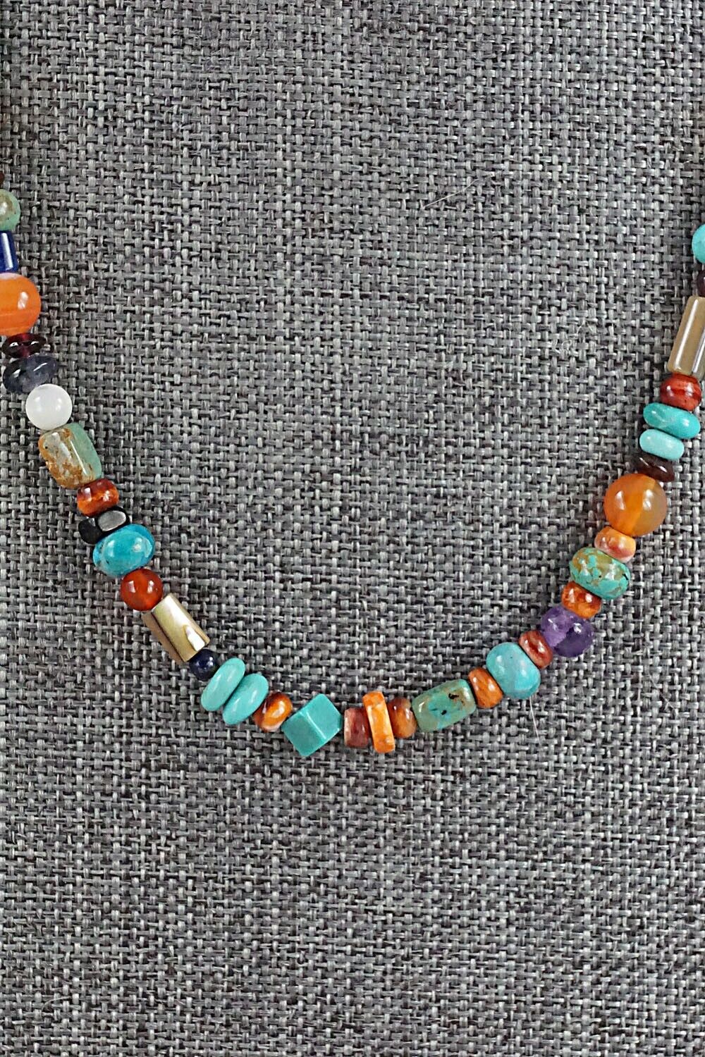 Multi-Stone and Sterling Silver Necklace - Helen Tsosie