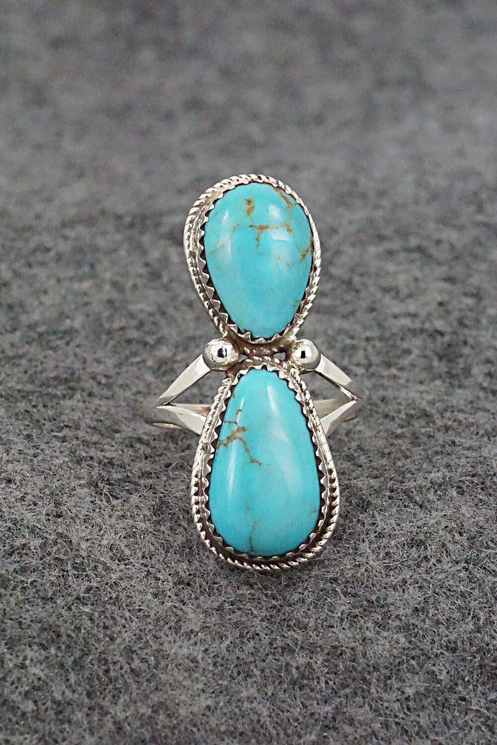 Turquoise & Sterling Silver Ring - Ernest Hawthorne - Size 7
