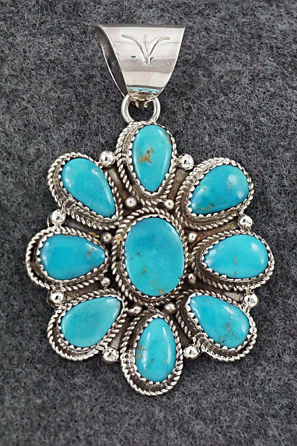 Turquoise & Sterling Silver Pendant - Ernest Hawthorne