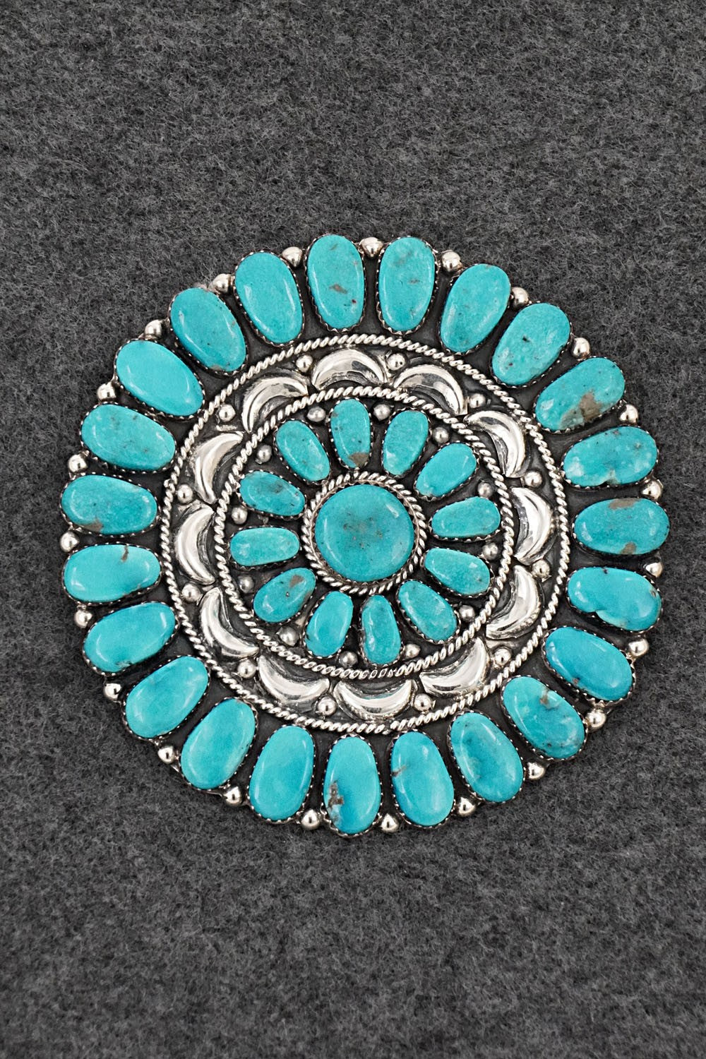 Turquoise & Sterling Silver Pendant / Pin - Jesse Williams