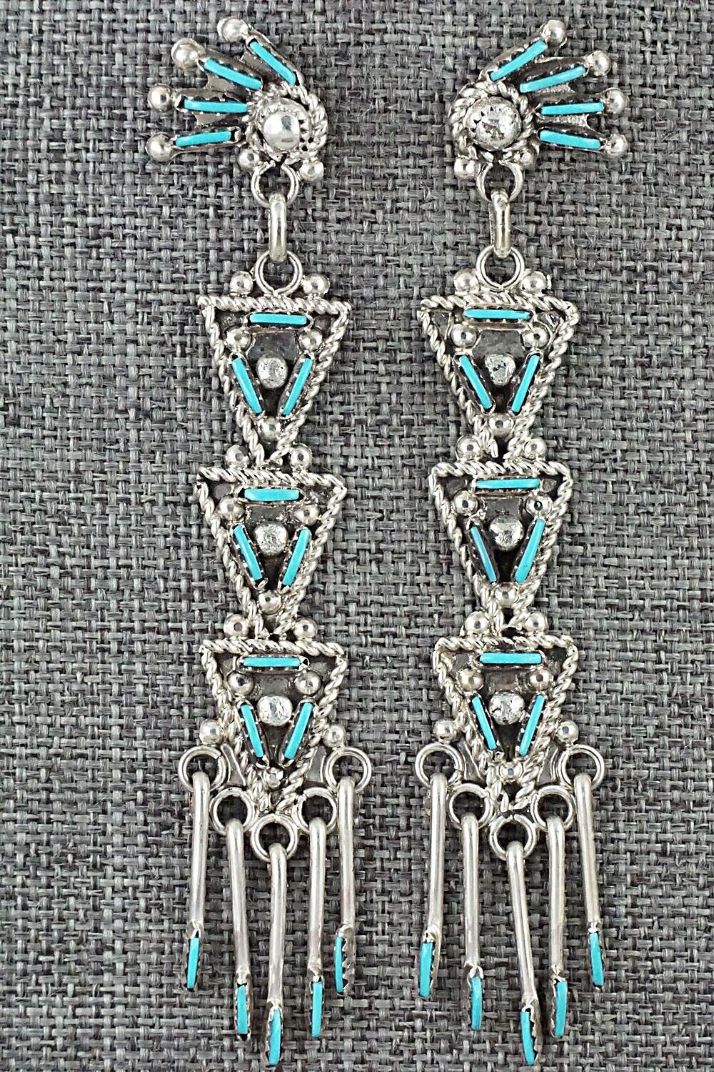 Turquoise & Sterling Silver Earrings - Kevin Leekity