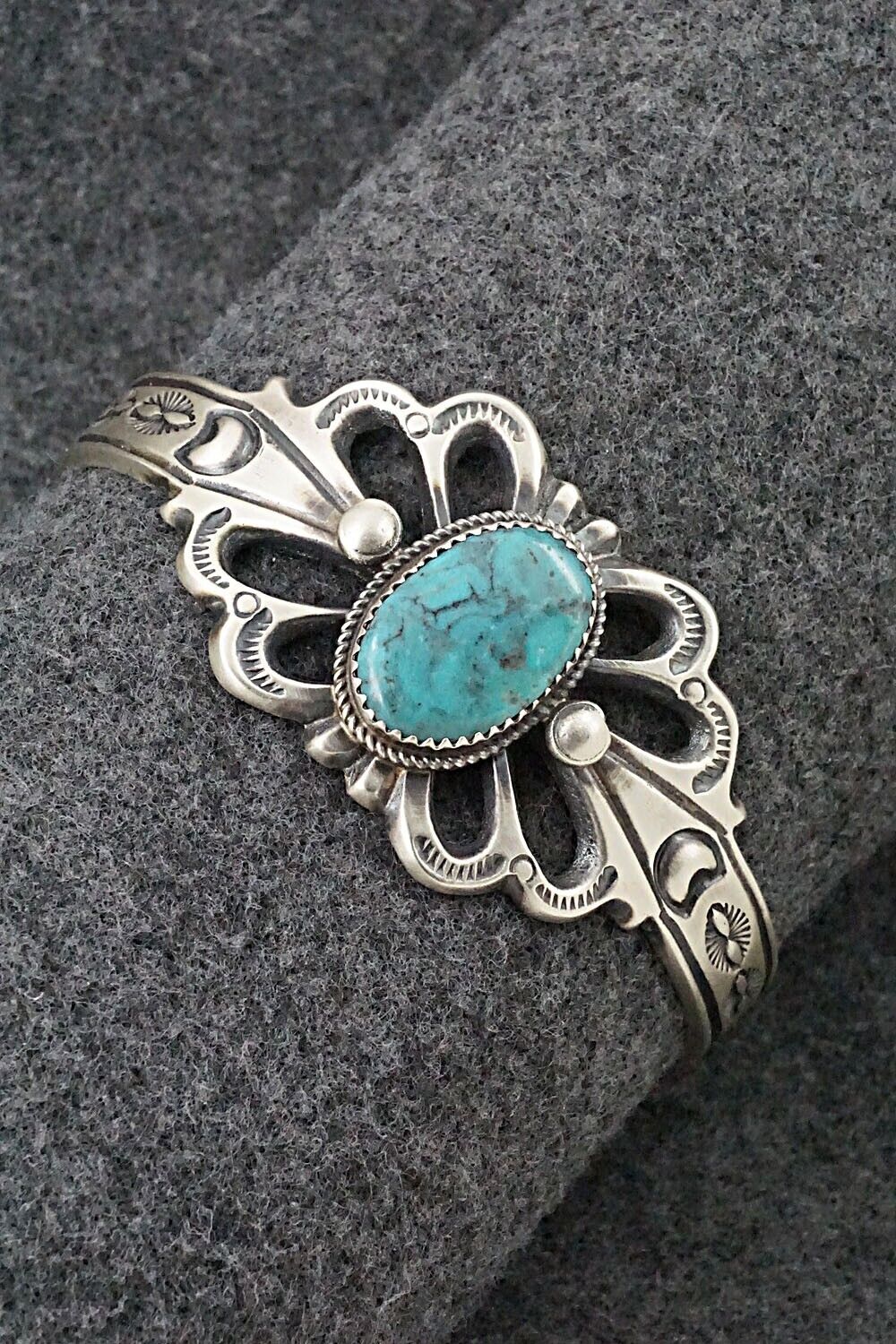 Turquoise & Sterling Silver Bracelet - Valerie Cayatineto