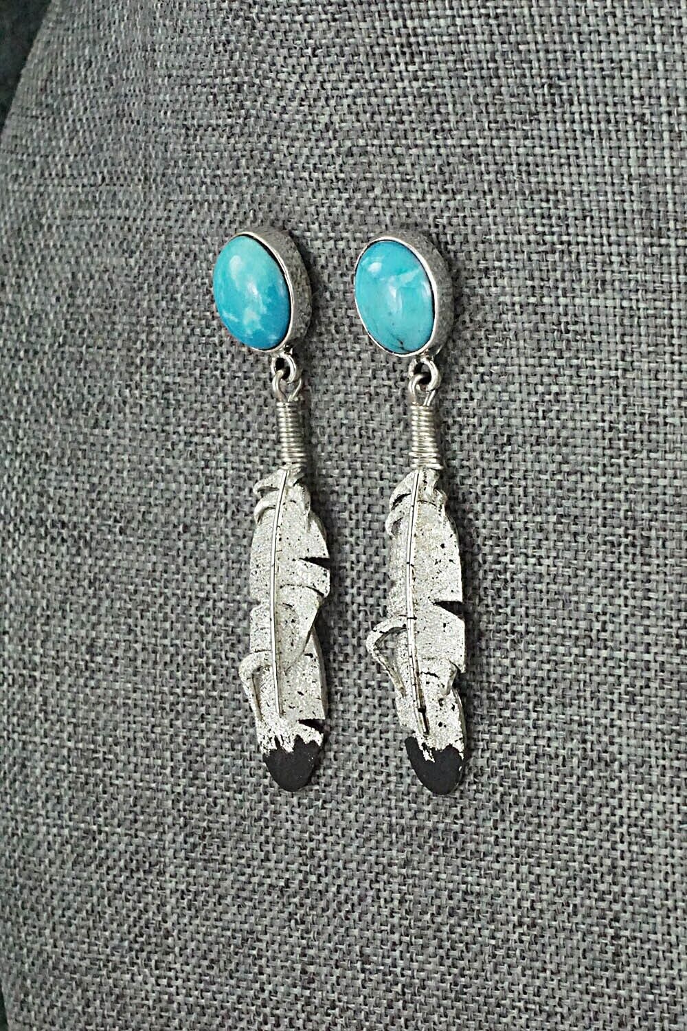 Turquoise & Sterling Silver Earrings - Ernest Rangel