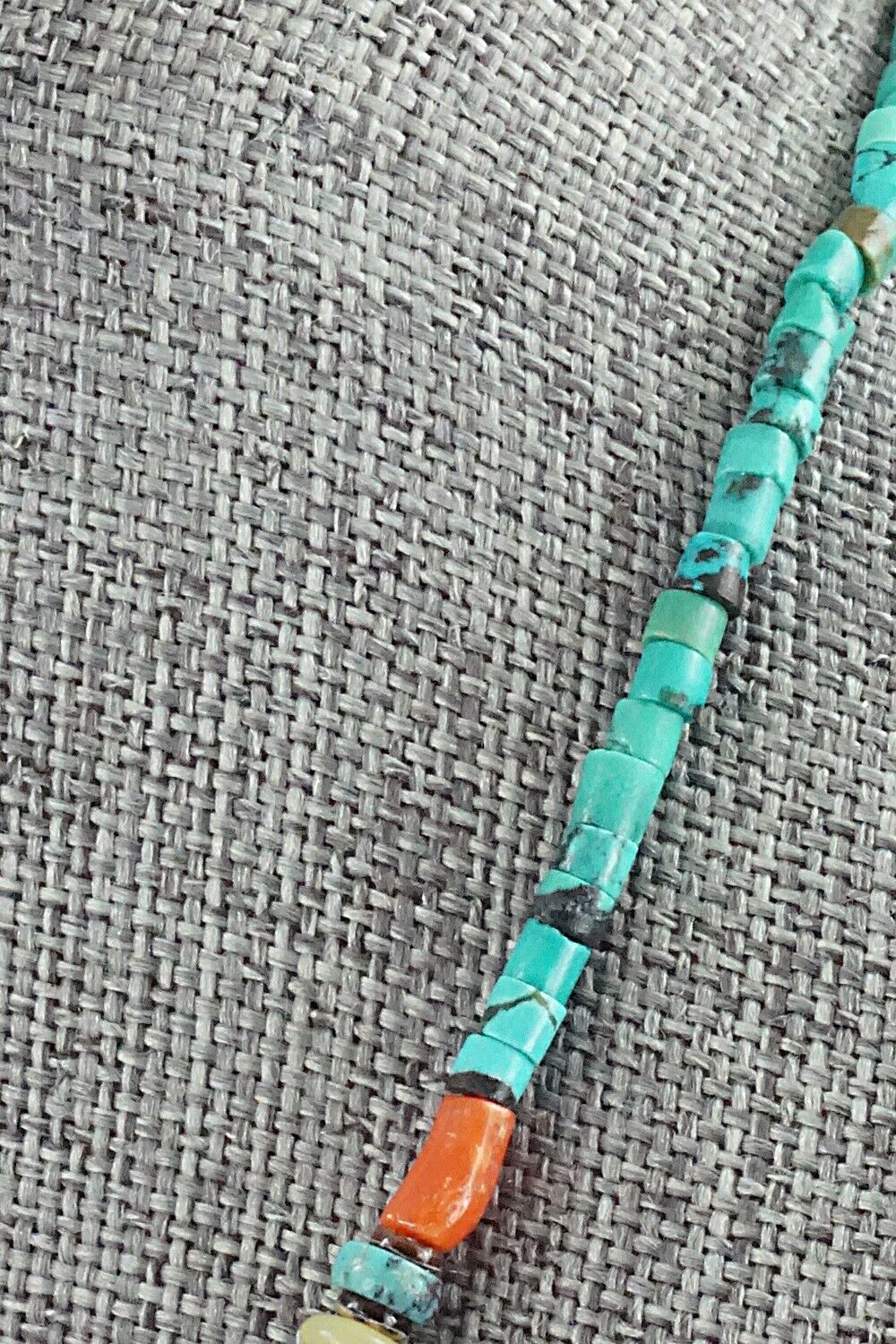Multi-Stone & Sterling Silver Necklace 18" - Helen Tsosie