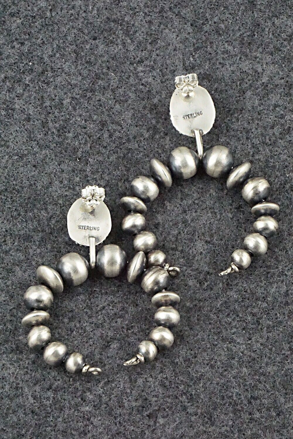 Turquoise & Sterling Silver Navajo Pearl Earrings - Grace Kenneth