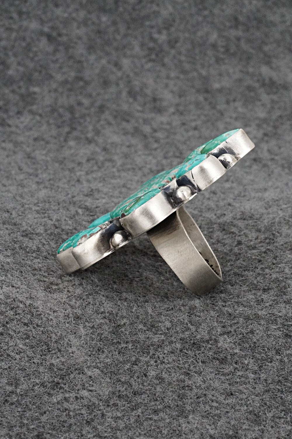 Turquoise & Sterling Silver Ring - Bobby Johnson - Size 7.5
