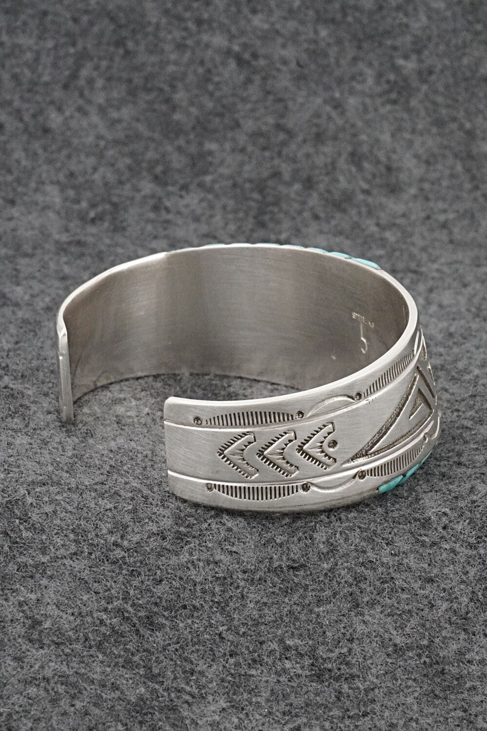 Turquoise & Sterling Silver Bracelet - Leonard Jim