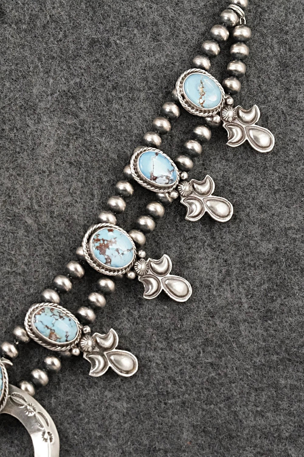 Turquoise & Sterling Silver Squash Blossom Set - Adrienne Gordon