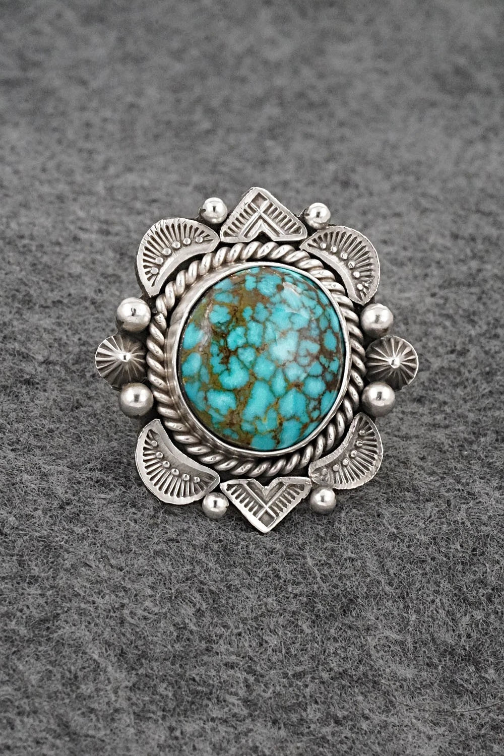 Turquoise & Sterling Silver Ring - Michael Calladitto - Size 9.5