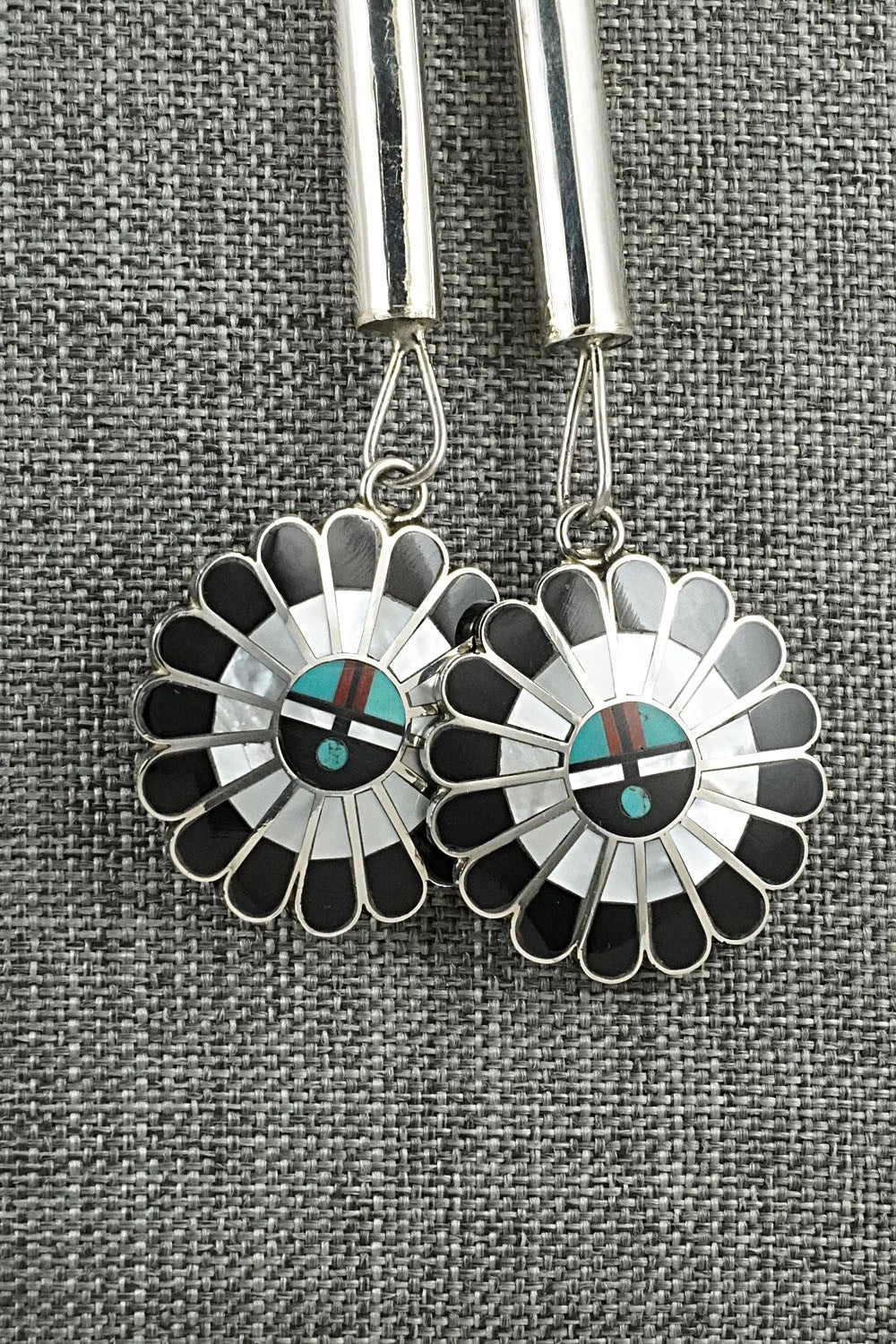 Multi-Stone & Sterling Silver Inlay Bolo Tie - April Unkestine