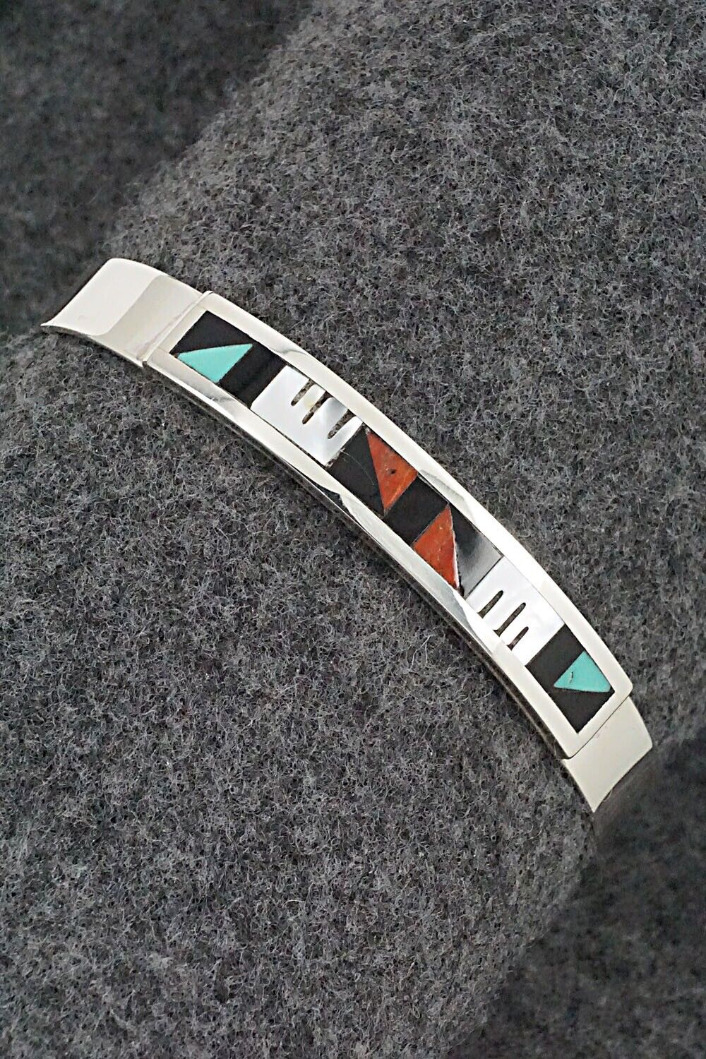 Multi Stone & Sterling Silver Inlay Bracelet - Leander Othole