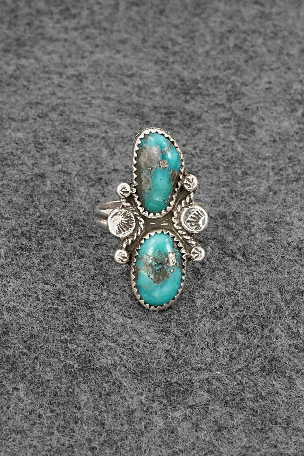 Turquoise & Sterling Silver Ring - Priscilla Reeder - Size 8.25