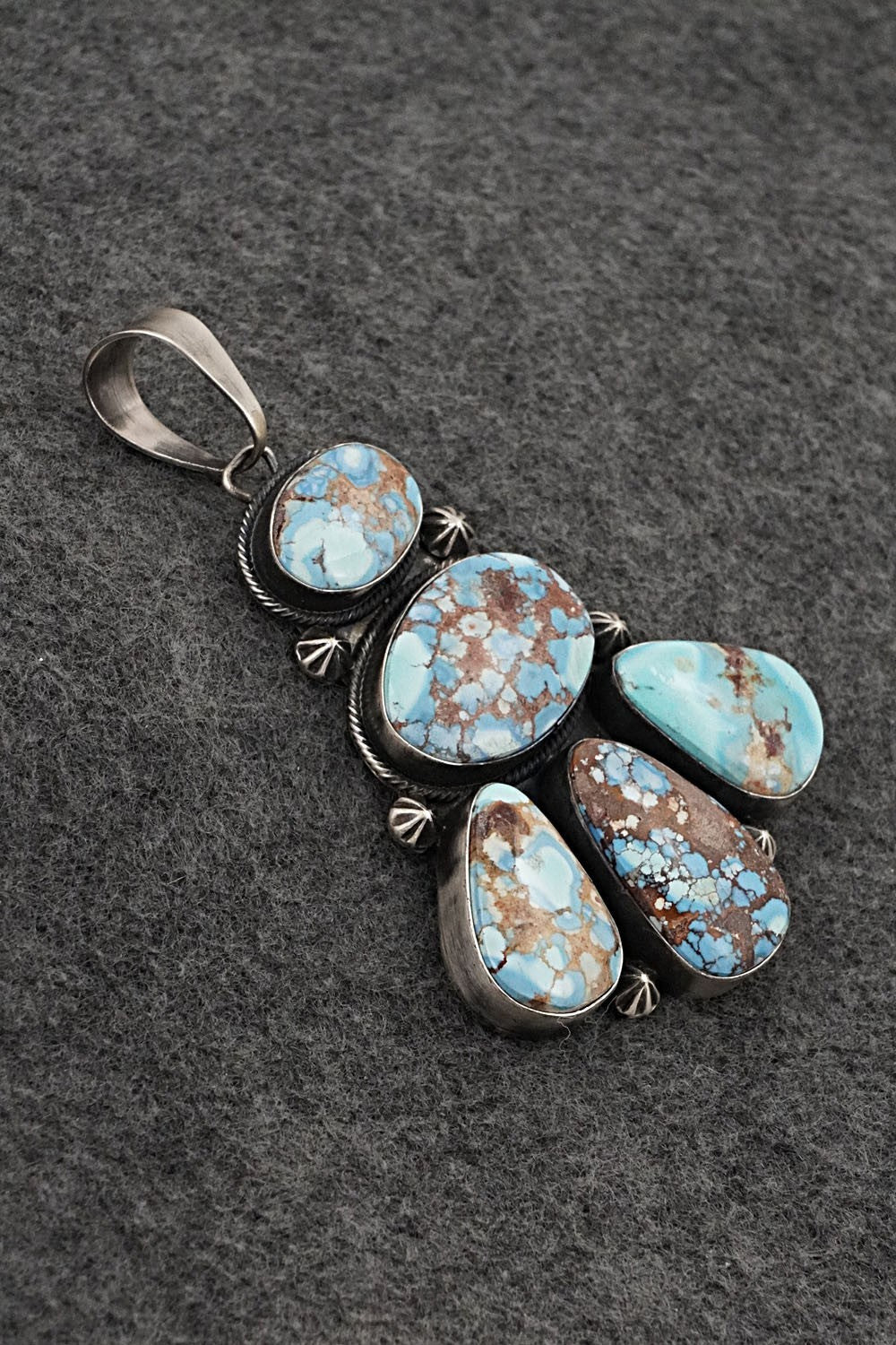Turquoise & Sterling Silver Pendant and Earrings Set - Darrin Livingston
