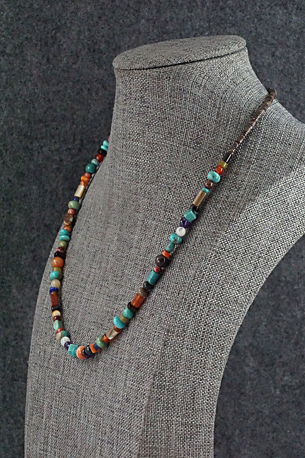 Multi-Stone and Sterling Silver Necklace - Helen Tsosie