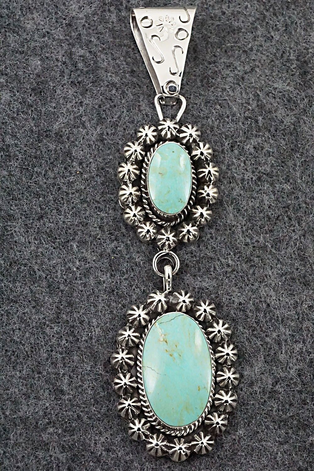 Turquoise & Sterling Silver Pendant - Sheena Jack