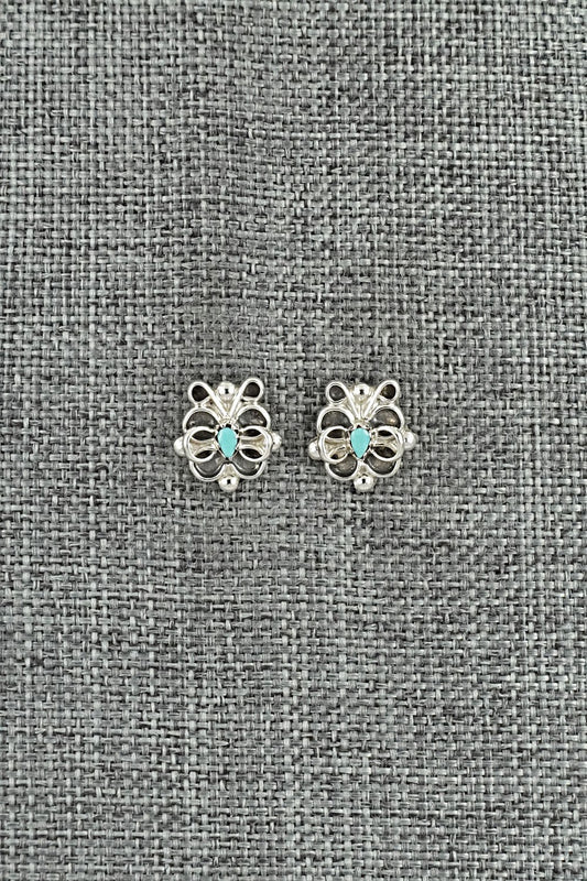 Turquoise & Sterling Silver Earrings - Carrie Wasela