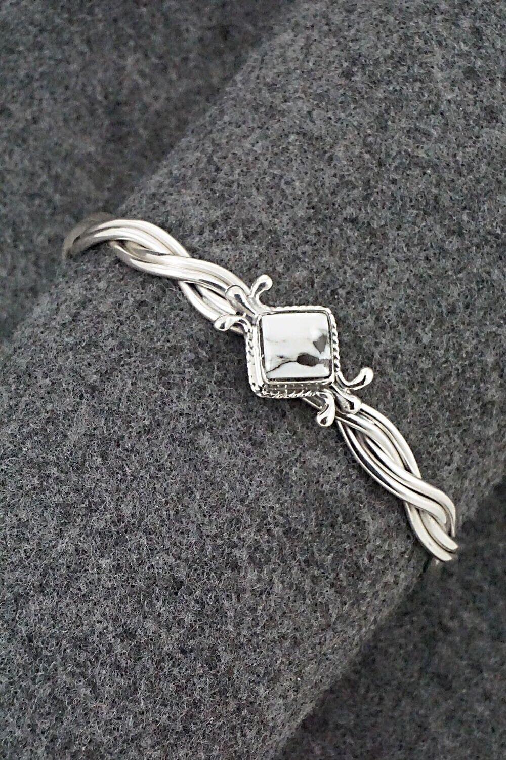 White Buffalo & Sterling Silver Bracelet - Leroy Silversmith
