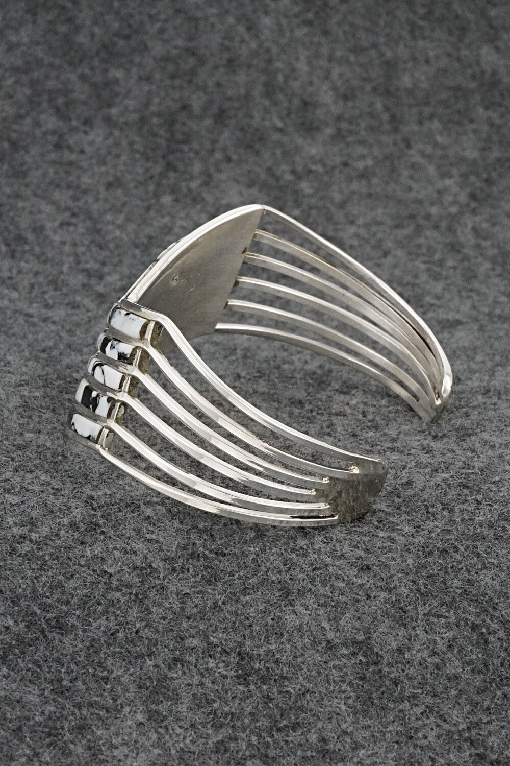 White Buffalo & Sterling Silver Inlay Bracelet - Jamie Johnson