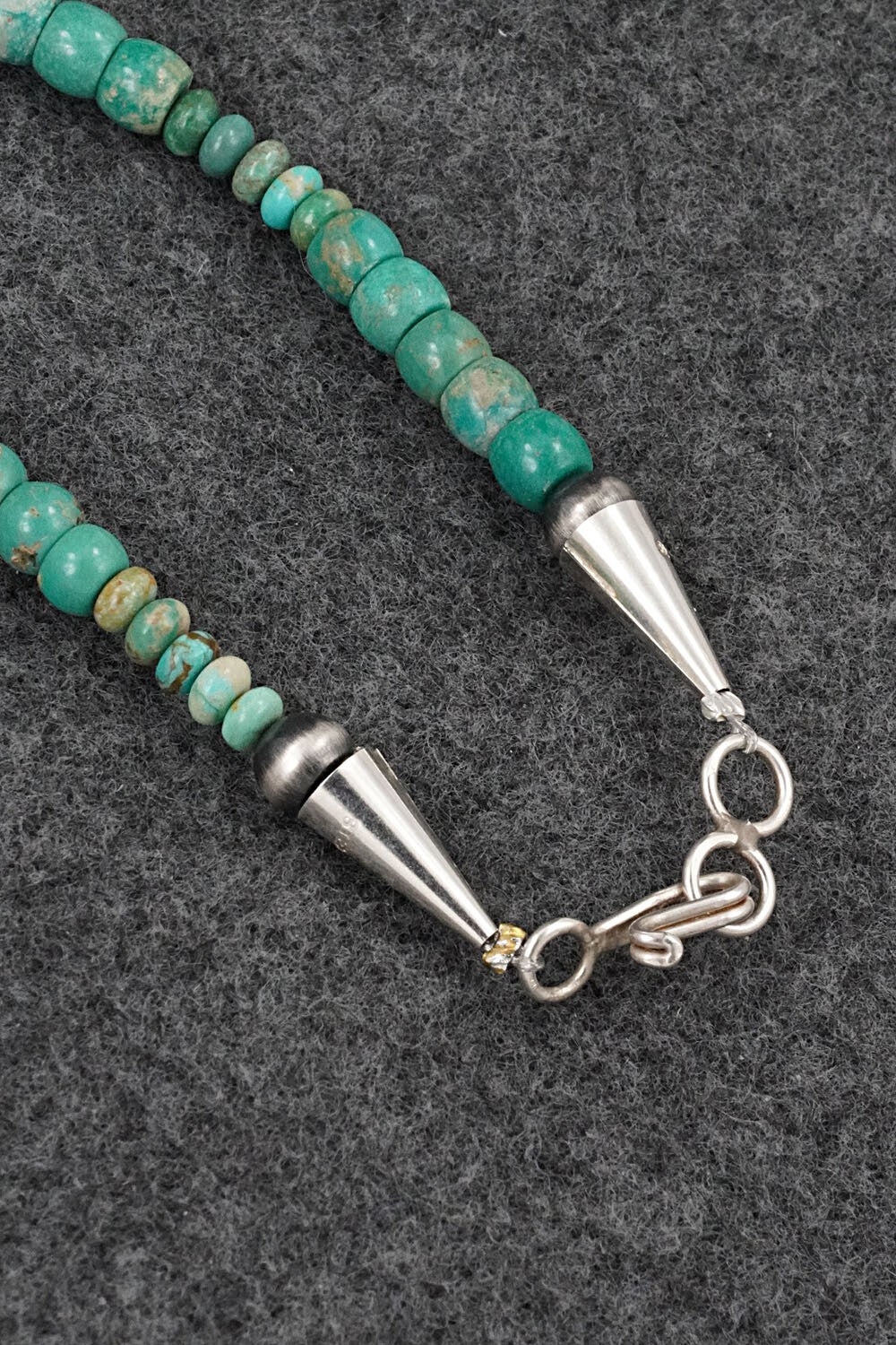 Turquoise & Sterling Silver Necklace 18" - Doreen Jake